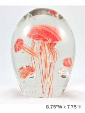 Glass Jellyfish Paperweight